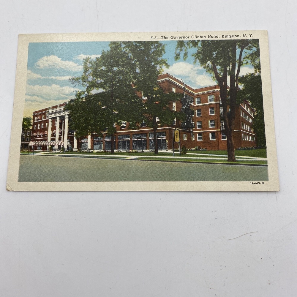 Vtg Kingston NY Postcard The Governor Clinton Hotel White Border Unposted
